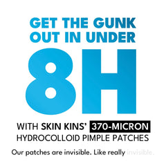 Closeup of SKIN KINS patches showing the 0.37mm ultra-thin profile.