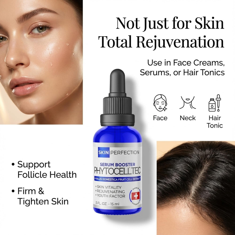 Skin Perfection bottle with dropper emphasizes controlled application and convenience.