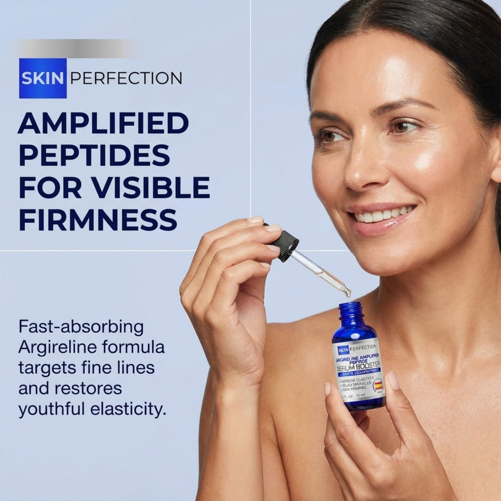 Skin Perfection Argireline Amplified ingredients visualization highlighting potent peptide blend for firmness.