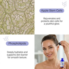 Skin Perfection hydration and firming serum close-up suggests smoother skin texture.
