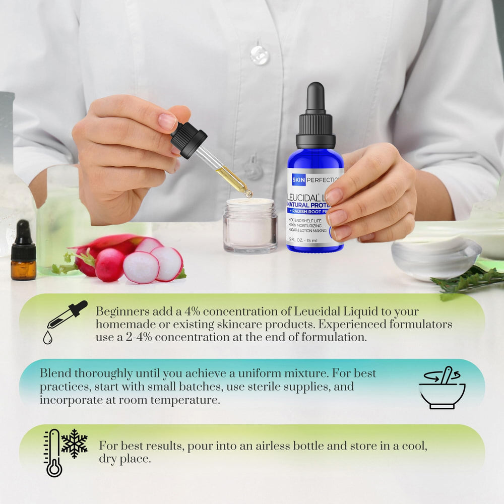 Skin Perfection Leucidal Liquid in a DIY skincare set for fresh formulations.