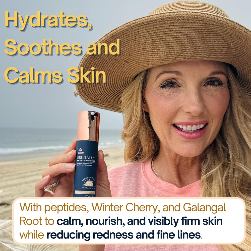 Applied SRILabs sunscreen leaves a weightless, non-greasy finish.