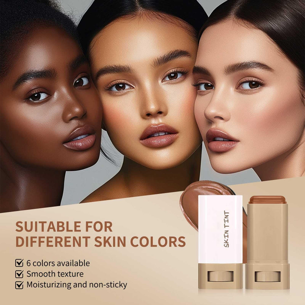 Skin Tint & Contour Stick travel case in-use demonstrates on-the-go application.
