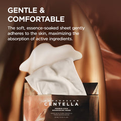 Application on cheek demonstrates comfortable fit of SKIN1004 Probio-Cica Mask