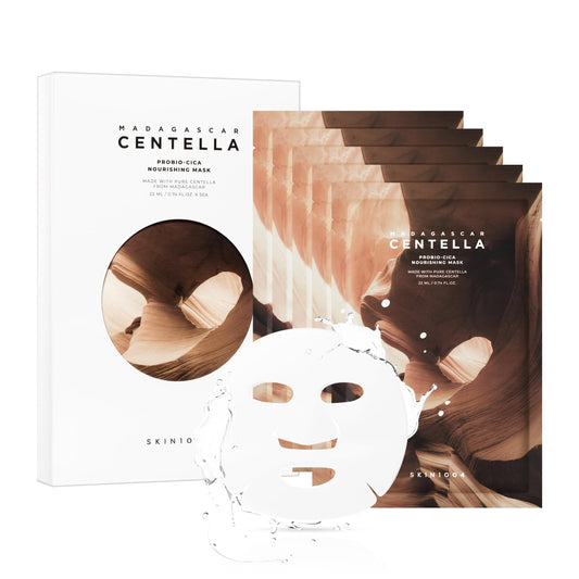 SKIN1004 Probio-Cica Nourishing Mask pack shot shows soothing hydration