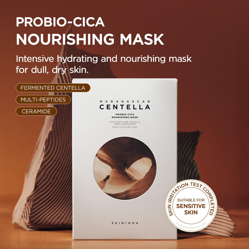 Close-up of SKIN1004 Probio-Cica Nourishing Mask sheet texture