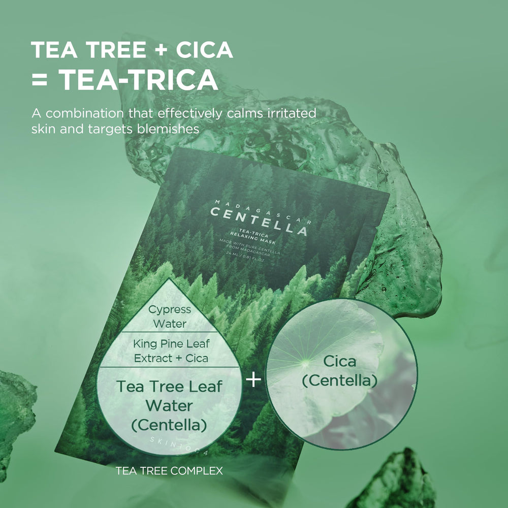 SKIN1004 Tea-Trica Relaxing Mask ingredients-centella communicates gentle nourishment for skin