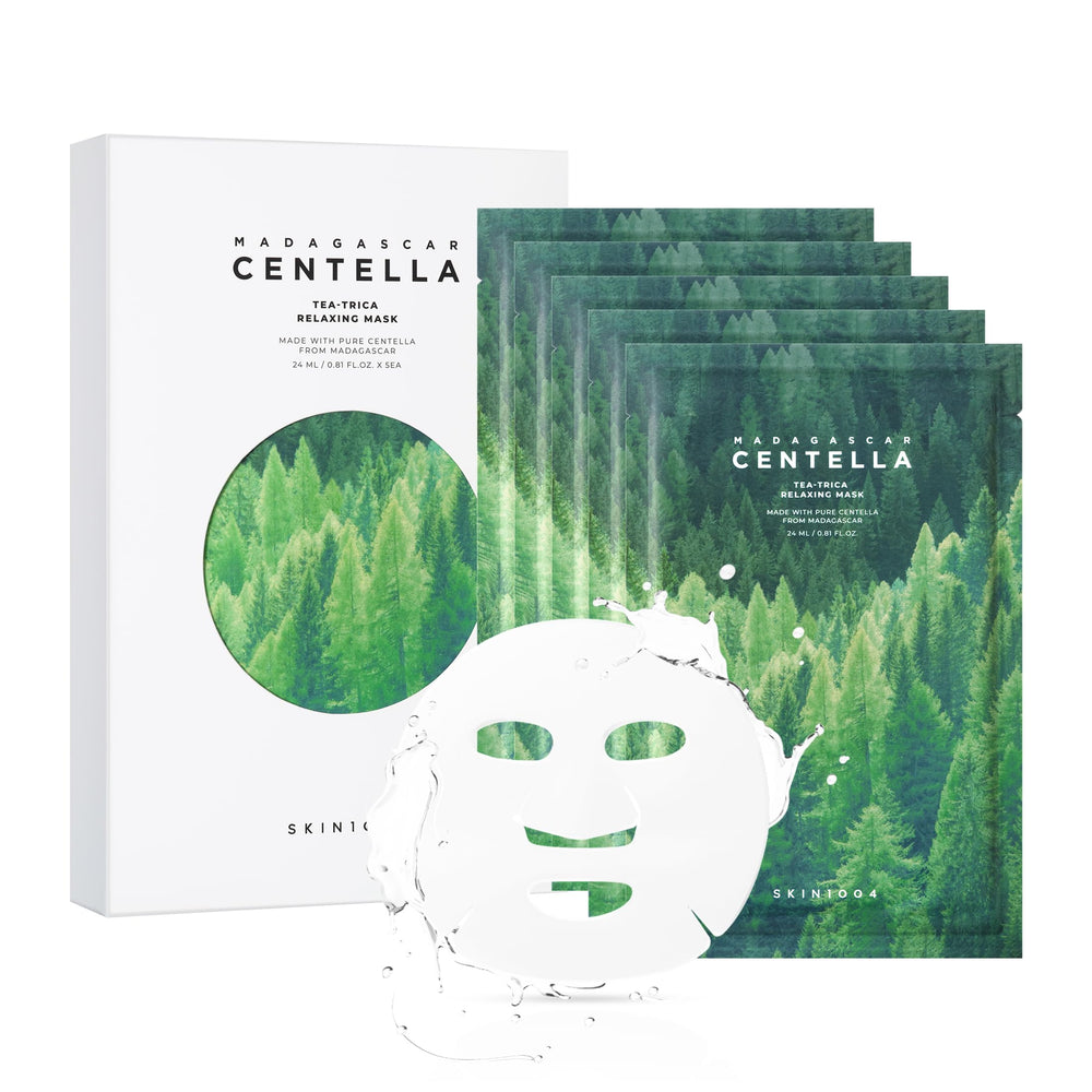 SKIN1004 Tea-Trica Relaxing Mask pack shot highlighting pore-refining benefits