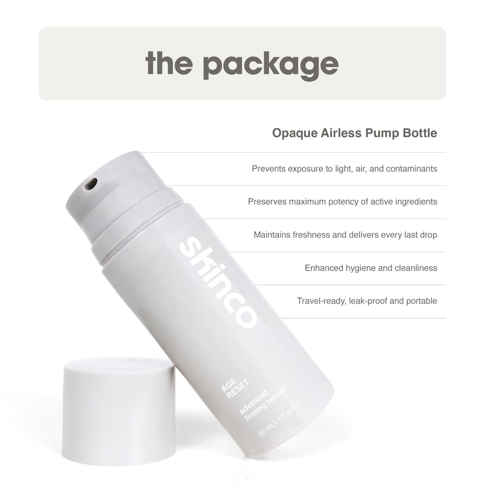 Close-up of SkinCo Age Reset being applied to clean skin.