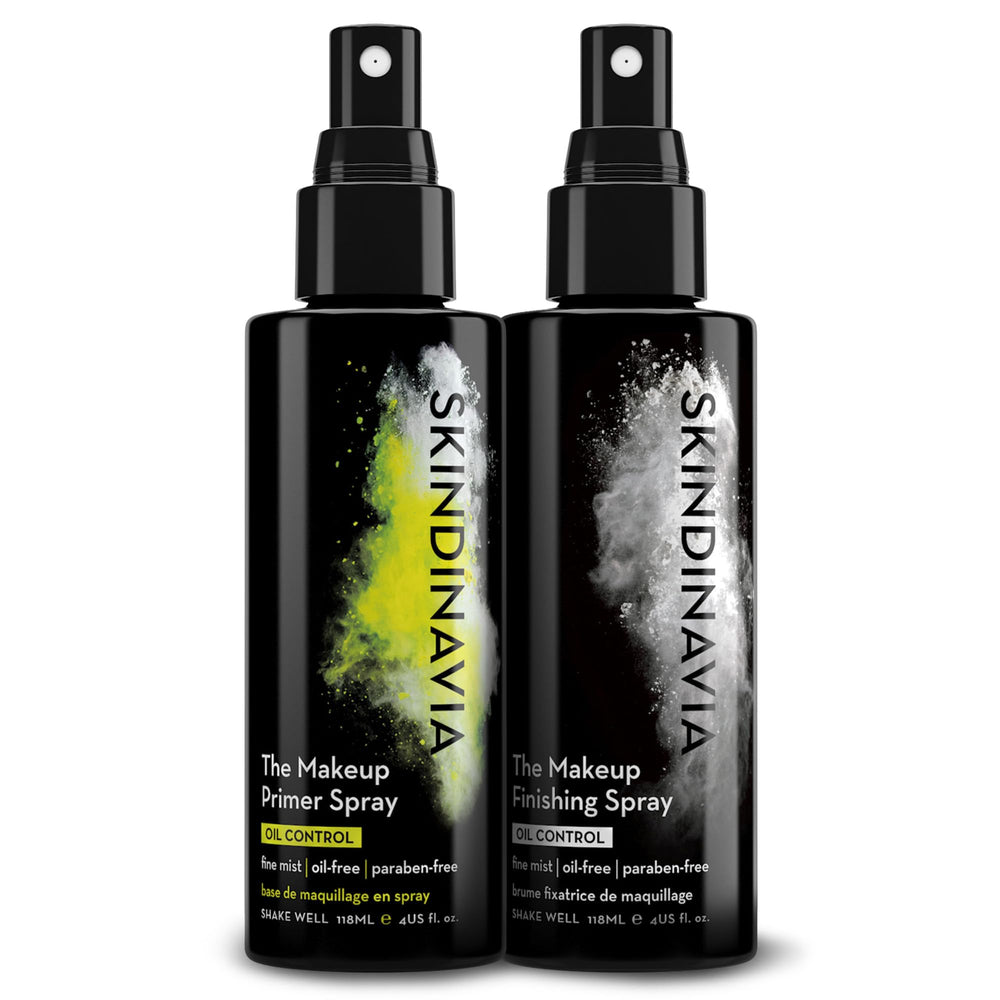 Skindinavia Oil Control Primer Spray bottle reduces shine and smooths pores.