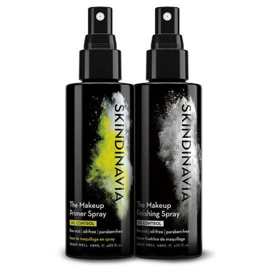 Skindinavia Oil Control Primer Spray bottle reduces shine and smooths pores.