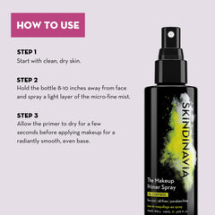 Skindinavia Primer Mist Application on face provides oil control and a smooth base.