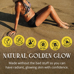 Skinerals mousse applied to leg demonstrates gradual, long-lasting color