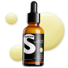 SKINERSE retinol serum bottle for daily anti-aging care and smoother skin.