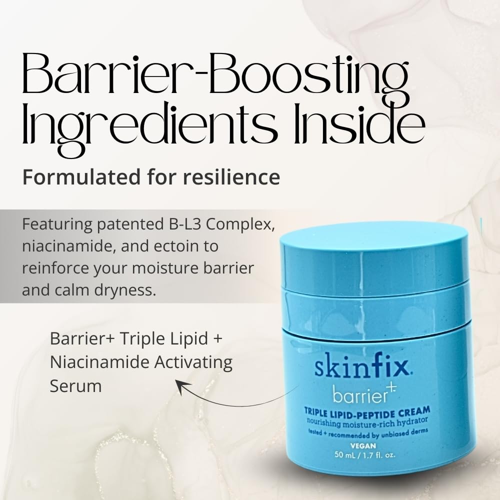 The Skinfix Barrier Bundle refillable cream jar supports lasting hydration and barrier health.