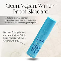 Product display demonstrates daily skincare routine using the Skinfix Barrier Bundle.