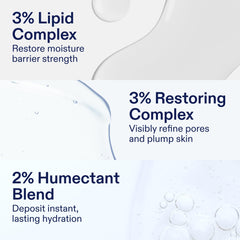 Skinfix hydration-plump effect suggested by dewy skin after use