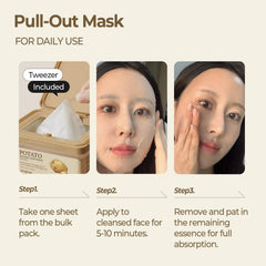 SKINFOOD Potato Madecassoside Daily Sheet Mask bulk-pack detail with 30 count.