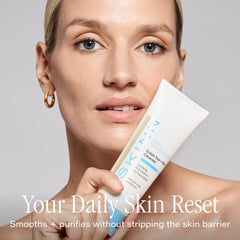 SKINN Daily Morning Face Wash pump image highlights a lightweight gel texture for daily use.