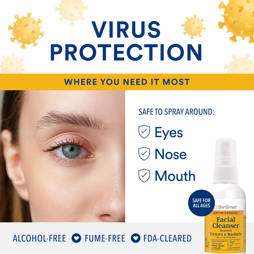 SkinSmart Antimicrobial spray around mouth for a quick refresh during commutes