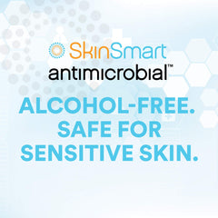 SkinSmart family-safe spray in a bathroom setting highlighting non-irritating formula