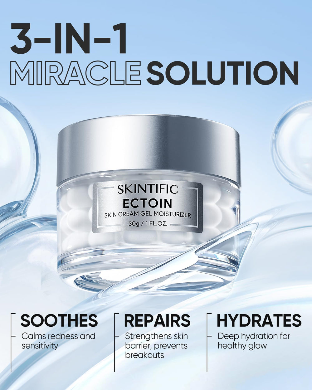 SKINTIFIC Truffle Biome gel-bubble texture close-up for fast absorption