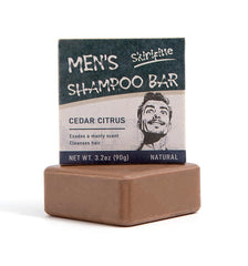 SKIRIFINE shampoo bar with cedar citrus scent for a masculine grooming routine.