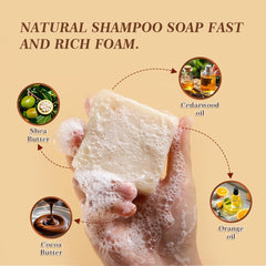 SKIRIFINE natural ingredients shampoo bar using saponified oils for gentle cleansing.