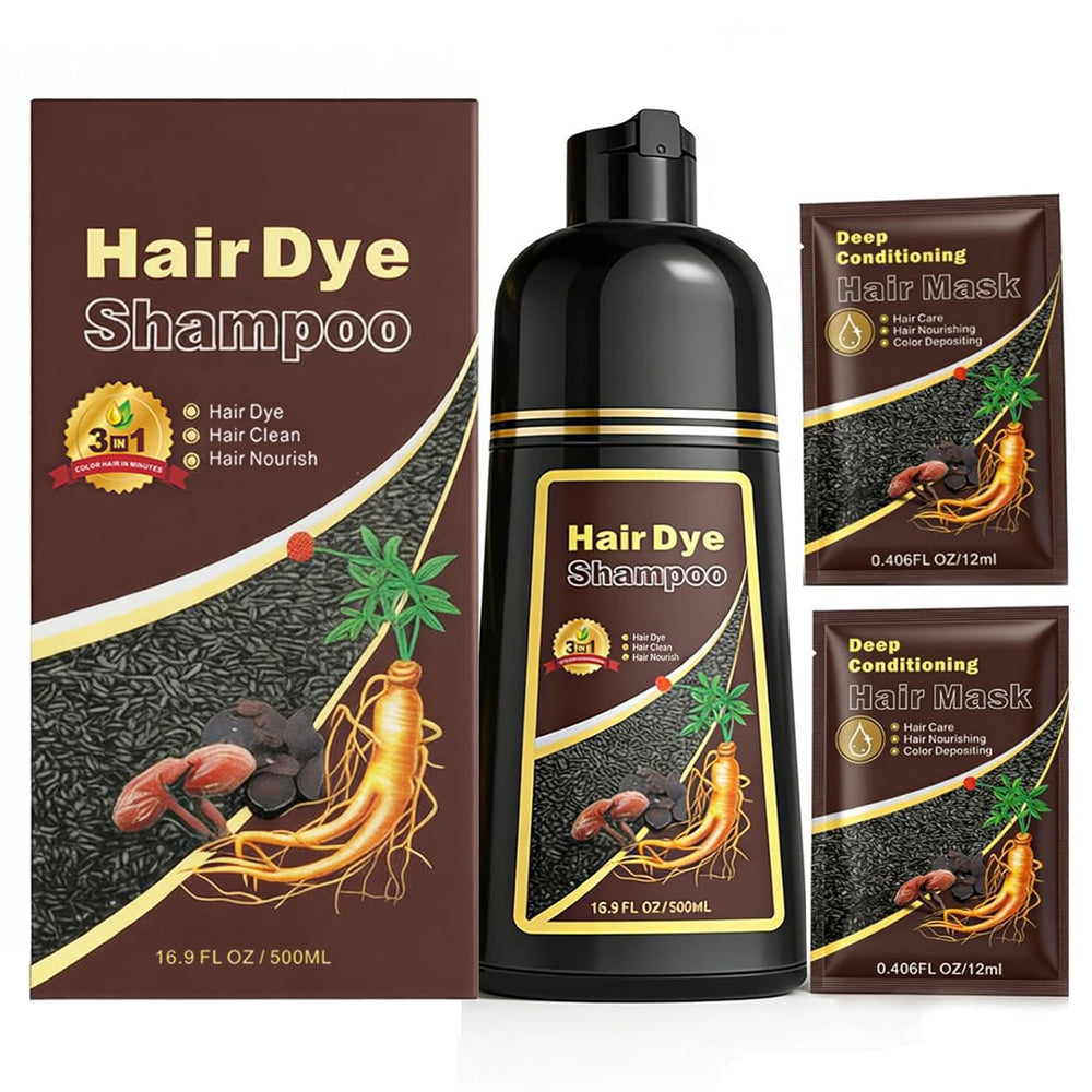 Sklight Hair Dye Shampoo bottle shows Dark Red Wine shade with rich, long-lasting color.