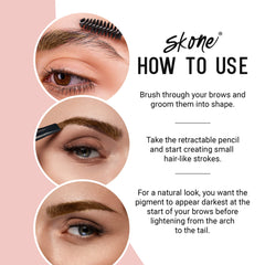 Skone Brow Wand waterproof test demonstration on skin