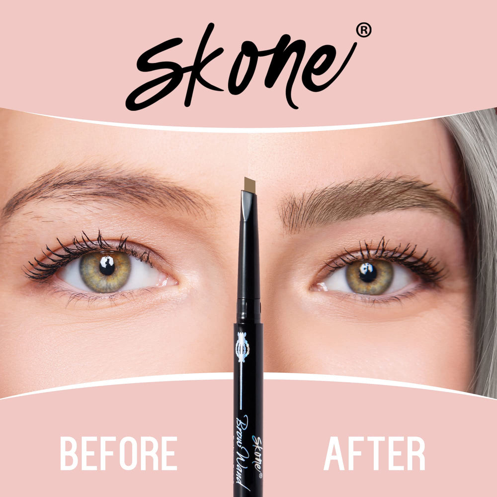 Skone Cinnamon shade complements red hair with warm brow hues.