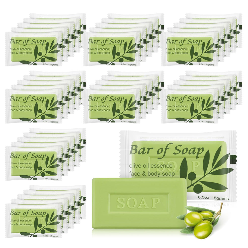 Skourvut olive oil bulk soap, 60-pack for hotel guest rooms and hospitality.