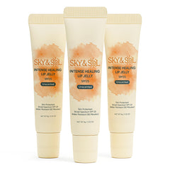 Sky and Sol Lip Jelly SPF 25 bottle pour shows hydrating, protective lip care