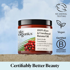 Sky Organics Batana Oil uses a simple botanical approach for easy self-care.