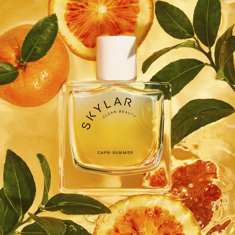 Skylar Capri Summer EDP on vanity, perfect signature scent option.