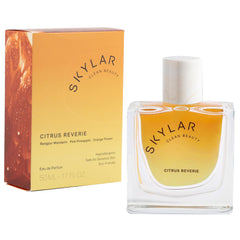 Skylar Citrus Reverie bottle front, clean everyday fragrance for sensitive skin.