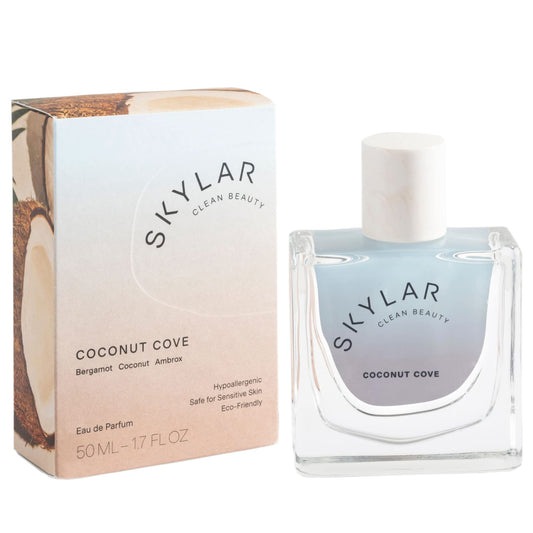 Skylar Coconut Cove EDP bottle on display for daily freshness.