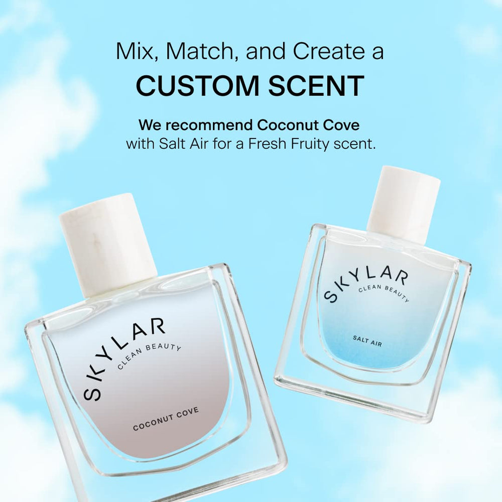 Mist application of Skylar Coconut Cove for easy daily wear.