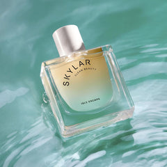 Skylar Isle Escape box packaging displays 50mL bottle