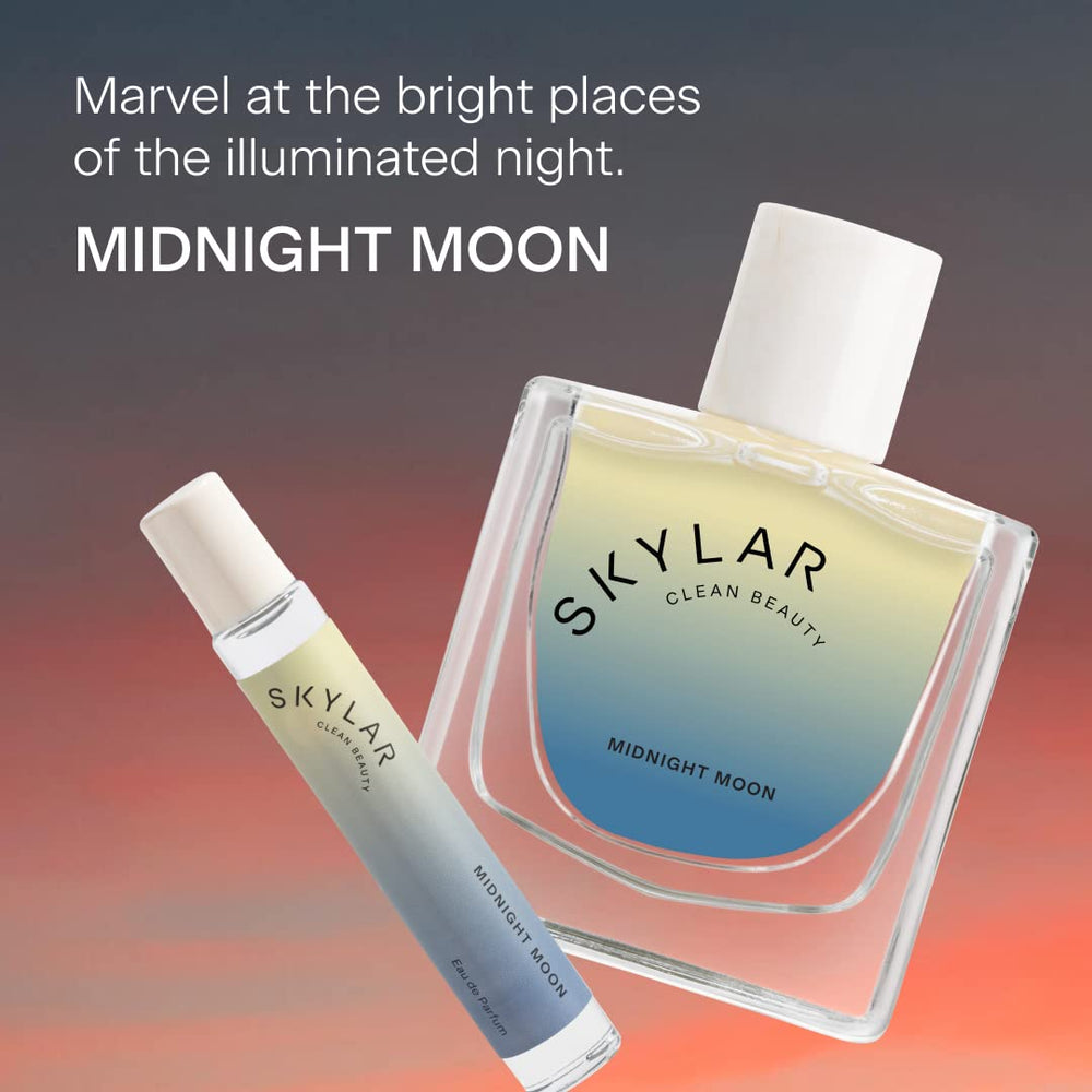 Close-up of Skylar Midnight Moon label showing clean ingredients.