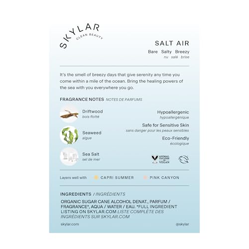 Skylar Salt Air driftwood note close-up conveying coastal freshness