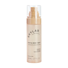 Skylar Vanilla Sky hair mist bottle shows warm vanilla essence for daily freshness