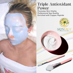SKYNERGY Copper Peptide Jelly Mask applying on face for hydration