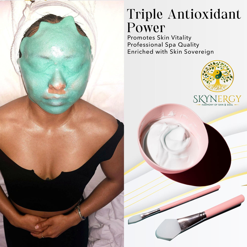 Skynergy Skin Sovereign hydro-glo formula locks in moisture for soft skin.