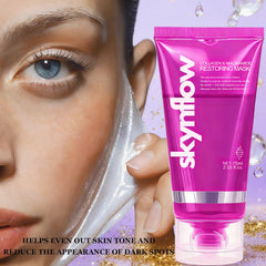 Skynflow collagen mask hydrolyzed collagen close-up highlighting moisture and elasticity.