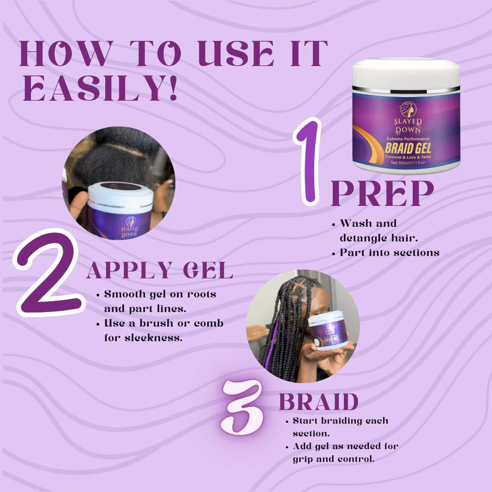 SLAYED DOWN sulfate-free formula label indicating gentle daily styling.