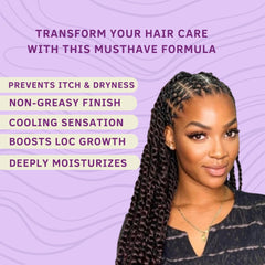 SLAYED DOWN bottle close-up highlighting lavender and sage ingredients for nourishment.