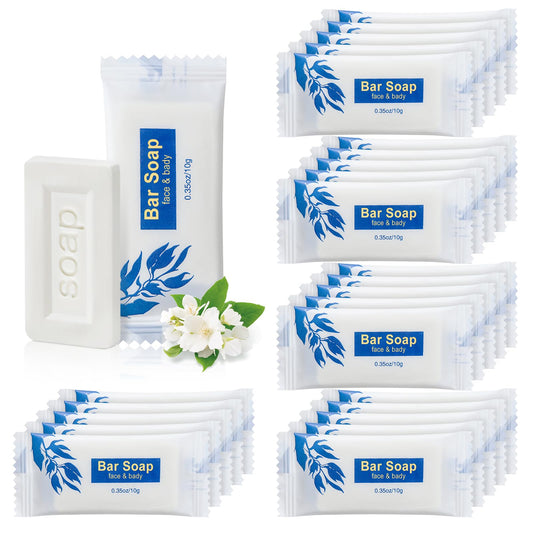 SLequipo mini soap bars bulk 200-pack for hotel amenities and guest sharing.