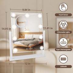 SLIMOON Hollywood vanity with 9 LEDs delivers true color for better shade matching