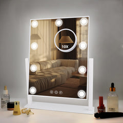 SLIMOON lighted makeup mirror 14x12 delivers studio-like visibility for precise makeup